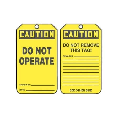 Accuform Safety Tags, DANGER DO NOT OPERATE, 8.5inx 3.875in, PF-Cardstock, 25PK MDT683CTP